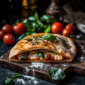 closed calzone pizza