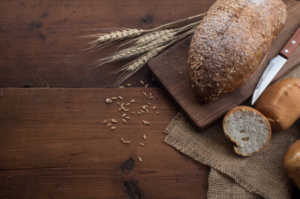 rye sliced bread table